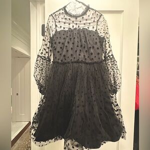 Shoshanna Midnight Black Mini Tulle Dress